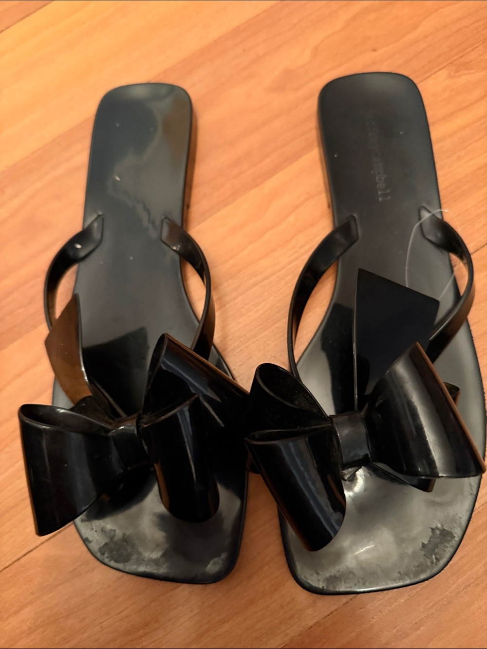 Jeffrey Campbell Black Bow Jelly Slide Sandals - Women
